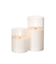 LED kubbelys i glassholder 2-pk.